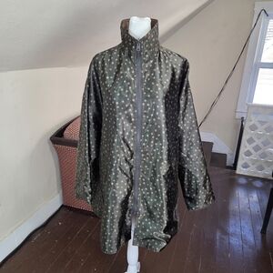 Mycra Pac ONE Reversible Raincoat Jacket Polka Dot / Solid Brown Size O-P
